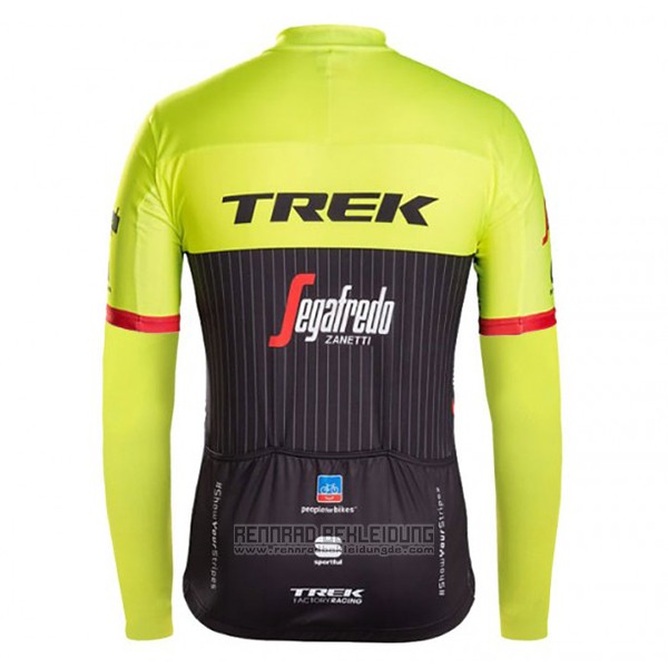 2017 Fahrradbekleidung Trek Segafredo Shwarz und Gelb Trikot Langarm und Tragerhose